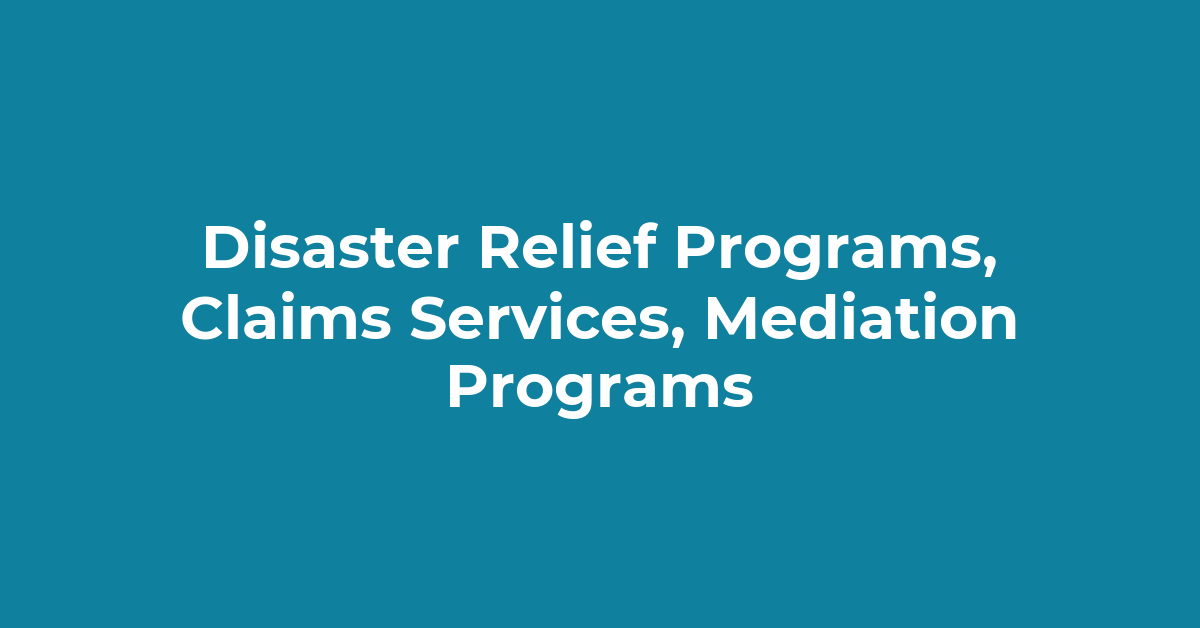 What We Do: Disaster Relief Programs post