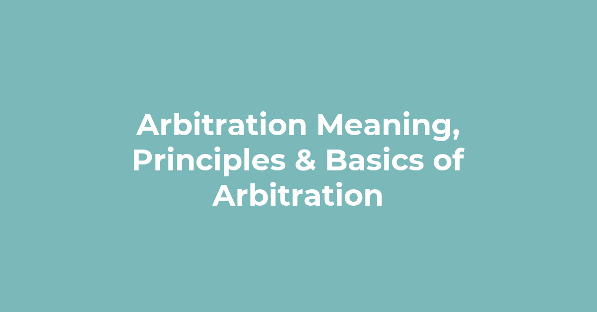 The Arbitration post